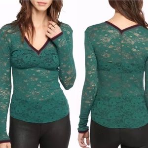 NWOT Free People Lacy Long Sleeve Top